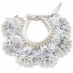 GAVPEPY Lace-Trim Pet Collar Bib, Sizes XS, S, M, L, XL, White, for pet photos, outings and celebrations; decorative neckwear with the selected print and fit shown in the product photos; review the selected variant photo for details