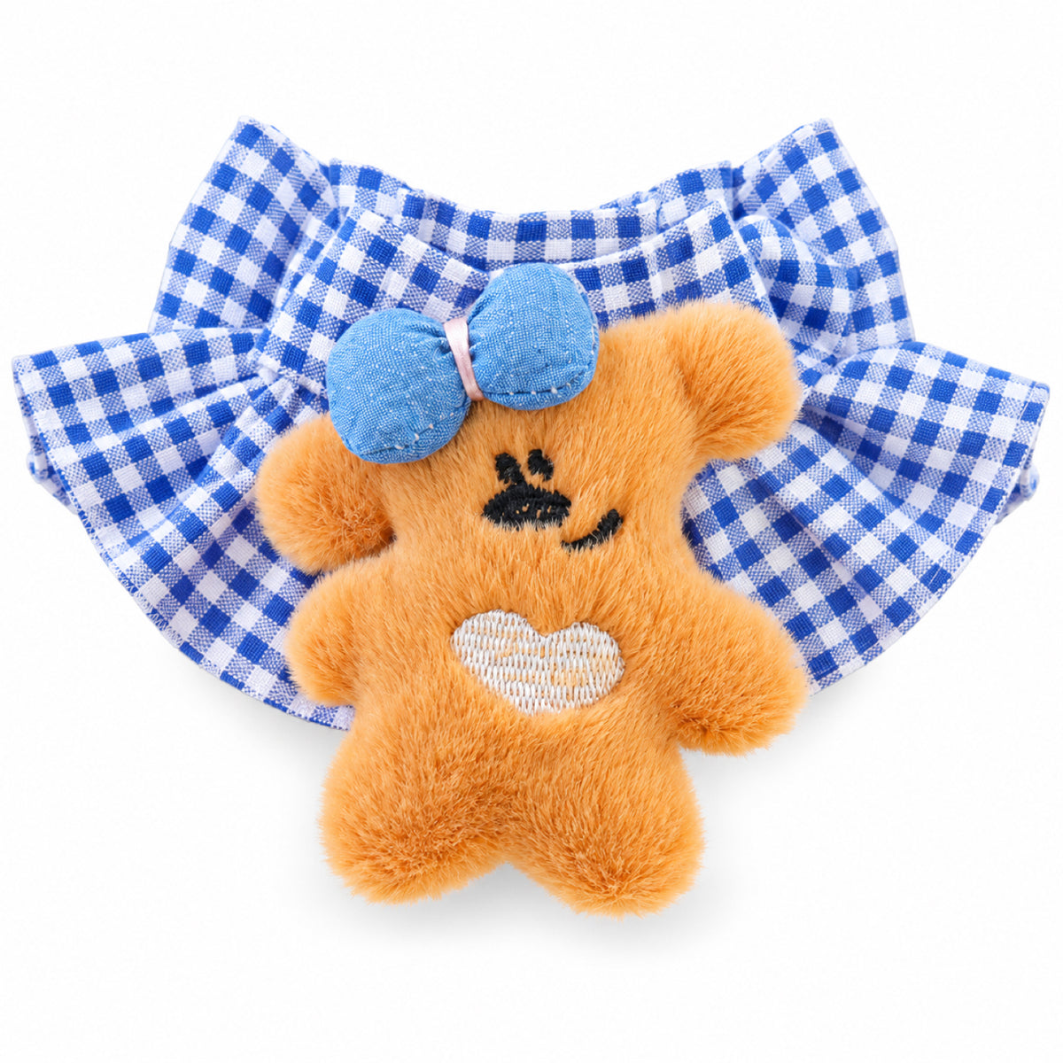 GAVPEPY Polyester Gingham Bear Pet Bib, Size S, as pictured, for pet photos, outings and celebrations; decorative neckwear with the selected print and fit shown in the product photos; review the selected variant photo for details image 1 - 01-主图.jpg