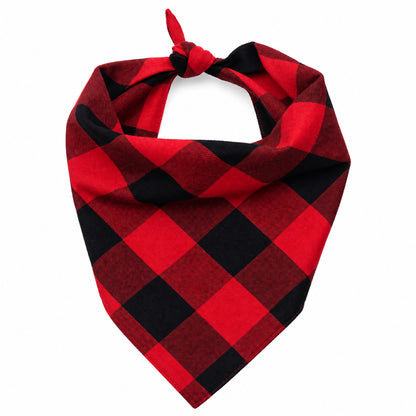 GAVPEPY Cotton-linen blend Gingham Pet Bandana, Sizes Small, Large, Red, White, for photos, celebrations, walks and everyday pet outfits; a neckwear accessory for everyday outfits, portraits and special occasions image 1 - 01-主图.jpg