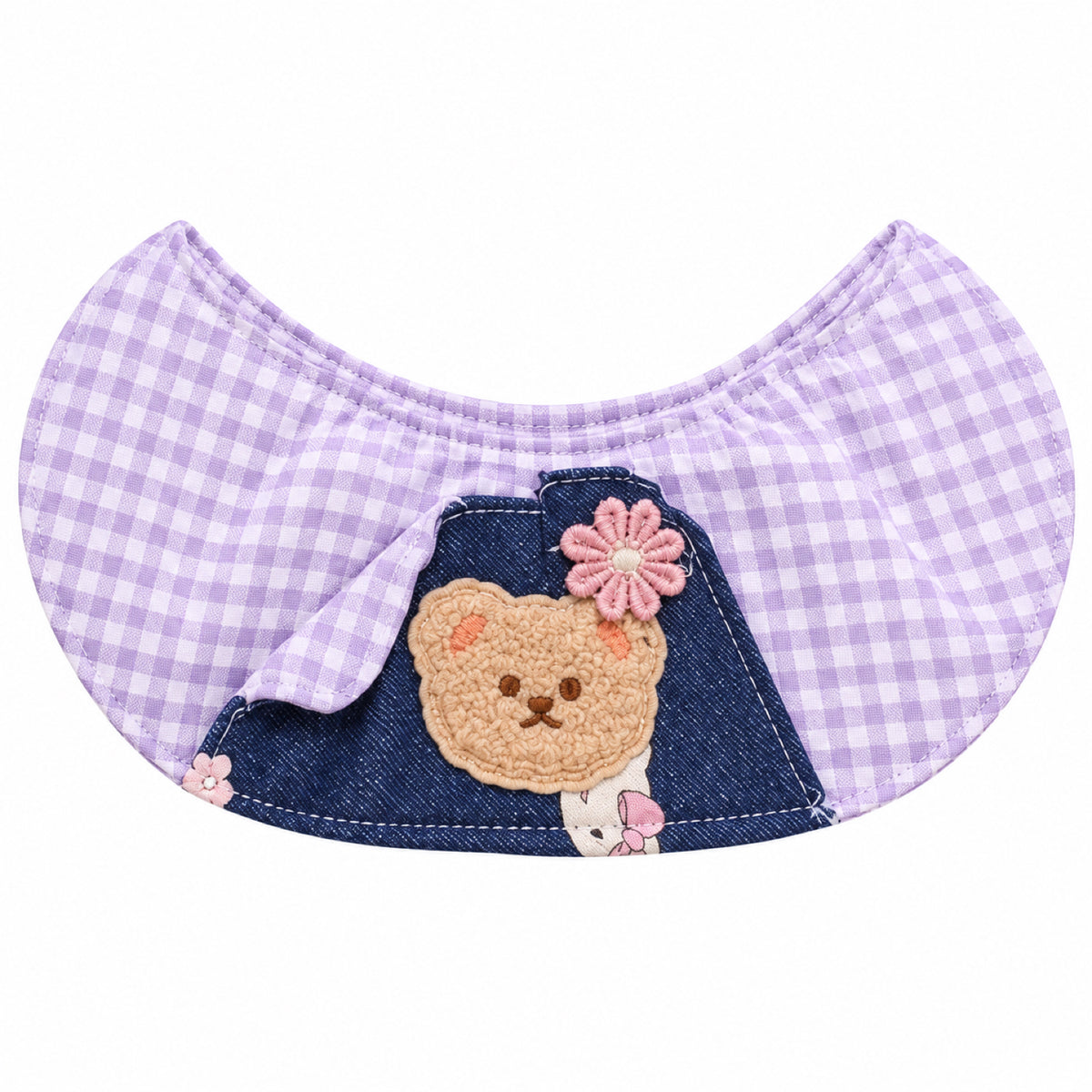 GAVPEPY Polyester Gingham Bear Pet Bib, 6 size options, 5 color or pattern options, for photos, celebrations, walks and everyday pet outfits; a neckwear accessory for everyday outfits, portraits and special occasions image 1 - 01-主图.jpg