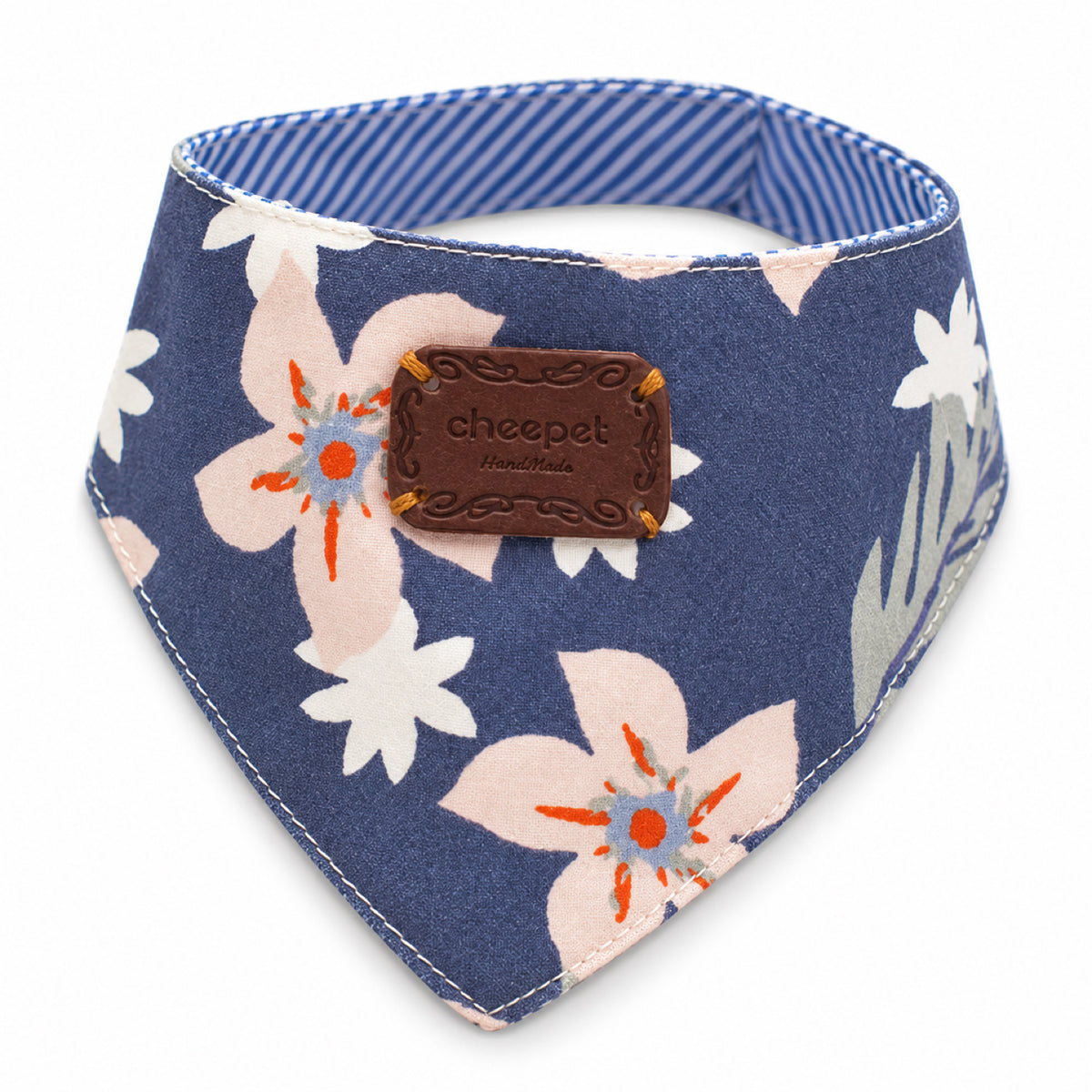 GAVPEPY Cotton Floral Hook-and-Loop Pet Bib, Sizes S, M, L, Blue, Pink, for photos, celebrations, walks and everyday pet outfits; a neckwear accessory for everyday outfits, portraits and special occasions image 1 - 01-主图.jpg