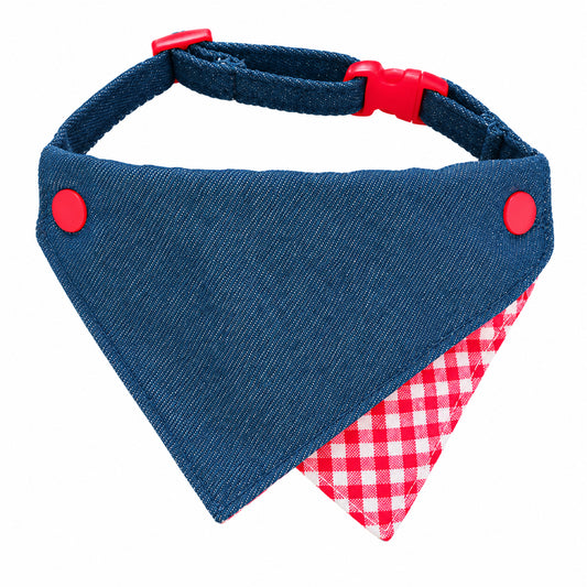 GAVPEPY Polyester Denim-Look Triangle Pet Bib, Sizes S, M, as pictured, for photos, celebrations, walks and everyday pet outfits; a neckwear accessory for everyday outfits, portraits and special occasions image 1 - 01-主图.jpg
