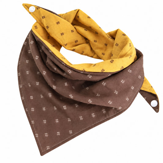 GAVPEPY Polyester Color-Block Triangle Pet Bandana, Sizes S, M, L, XL, Yellow, Brown, for photos, celebrations, walks and everyday pet outfits; a neckwear accessory for everyday outfits, portraits and special occasions image 1 - 01-主图.jpg