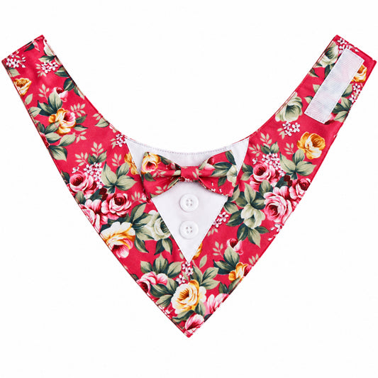 GAVPEPY Polyester Floral Formal Pet Bib, Sizes XS, S, M, L, XL, Red, Pink, Blue, for photos, celebrations, walks and everyday pet outfits; a neckwear accessory for everyday outfits, portraits and special occasions image 1 - 01-主图.jpg