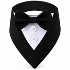 GAVPEPY Cotton Formal Tuxedo Pet Bib, Sizes XS, S, M, L, XL, Black, White, for photos, celebrations, walks and everyday pet outfits; a neckwear accessory for everyday outfits, portraits and special occasions