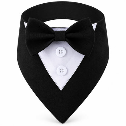 GAVPEPY Cotton Formal Tuxedo Pet Bib, Sizes XS, S, M, L, XL, Black, White, for photos, celebrations, walks and everyday pet outfits; a neckwear accessory for everyday outfits, portraits and special occasions image 1 - 01-主图.jpg