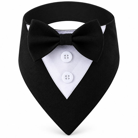 GAVPEPY Cotton Formal Tuxedo Pet Bib, Sizes XS, S, M, L, XL, Black, White, for photos, celebrations, walks and everyday pet outfits; a neckwear accessory for everyday outfits, portraits and special occasions image 1 - 01-主图.jpg