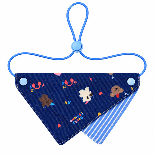 GAVPEPY Cotton Adjustable Printed Pet Bandana, Sizes S, L, Blue, for pet photos, outings and celebrations; decorative neckwear with the selected print and fit shown in the product photos; review the selected variant photo for details image 1 - 01-主图.jpg