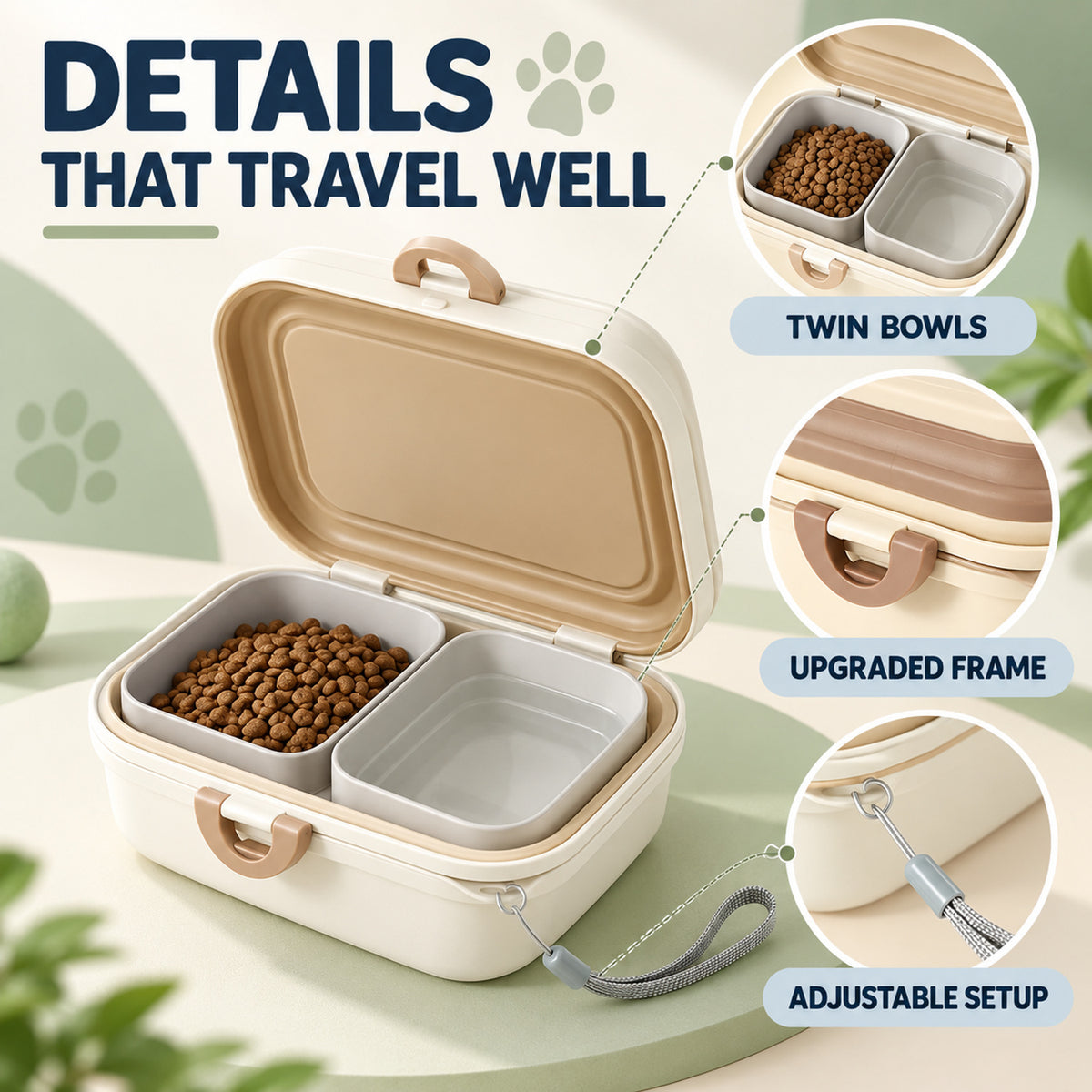 Upgraded 800 ml Collapsible Pet Travel Bowl, 3 Colors, By GAVPEPY image 3 - 02-Design-Details.jpg