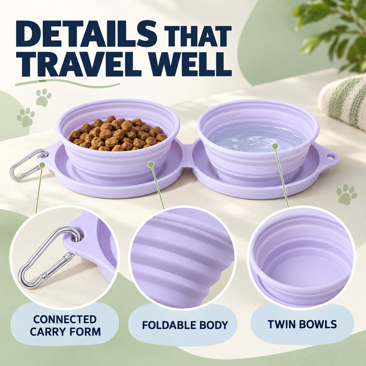 Collapsible Silicone Pet Travel Bowls, 33 Styles, By GAVPEPY image 3 - 02-Design-Details.jpg