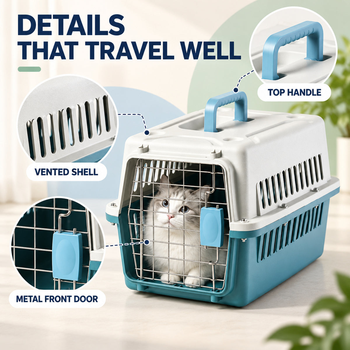 Hard-Shell Pet Travel Carrier, 29 Styles & 3 Packages, By GAVPEPY image 3 - 02-Design-Details.jpg