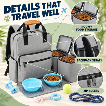 Large Oxford Fabric Pet Food Travel Backpack, 2 Colors, By GAVPEPY image 3 - 02-Design-Details.jpg