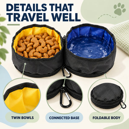 Foldable Nylon Double Pet Travel Bowl, By GAVPEPY image 3 - 02-Design-Details.jpg