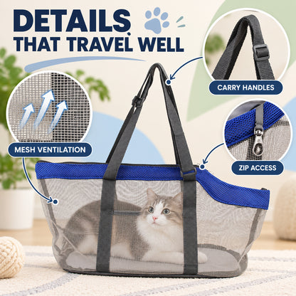 Soft-Sided Pet Travel Carrier, 3 Colors & 2 Sizes, By GAVPEPY image 3 - 02-Design-Details.jpg