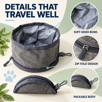 Foldable Oxford Fabric Pet Bowl, 2 Packages, By GAVPEPY image 3 - 02-Design-Details.jpg