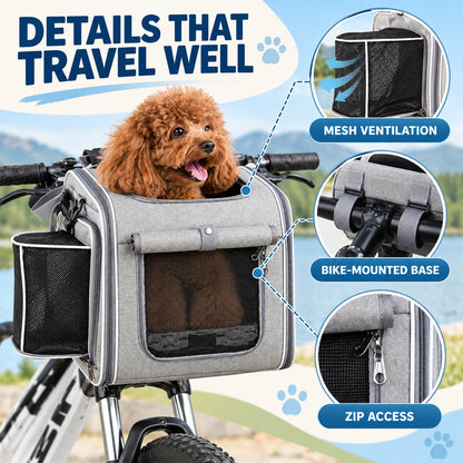 Foldable Front Bicycle Pet Carrier, 37 x 26 x 33 cm, By GAVPEPY image 3 - 02-Design-Details.jpg