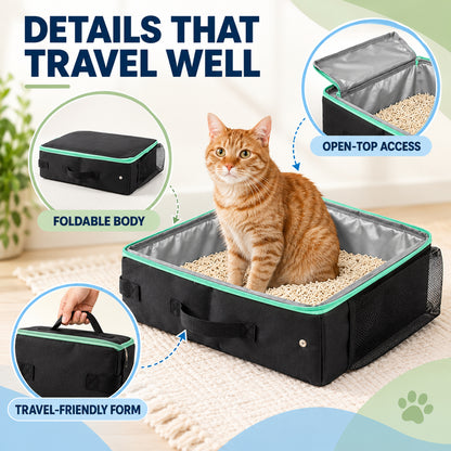 Foldable Travel Litter Box, 40 x 30 x 13 cm, 2 Colors, By GAVPEPY image 3 - 02-Design-Details.jpg