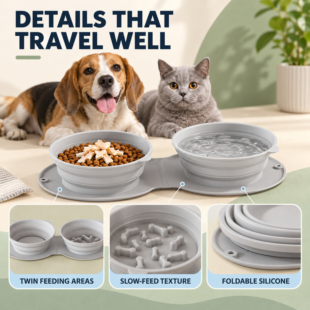 Collapsible Silicone Double Slow-Feeder Pet Bowl, By GAVPEPY image 3 - 02-Design-Details.jpg