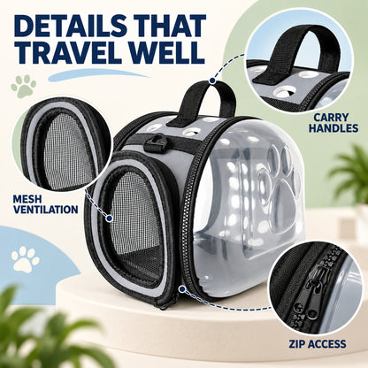 Soft-Sided Cat Travel Carrier, 6 Colors & 2 Sizes, By GAVPEPY image 3 - 02-Design-Details.jpg