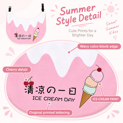 GAVPEPY Polyester Ice-Cream Print Pet Bib, Sizes S, M, L, XL, XXL, Pink, Green, Purple, for photos, celebrations, walks and everyday pet outfits; a neckwear accessory for everyday outfits, portraits and special occasions image 2 - 02-印花形状细节.jpg