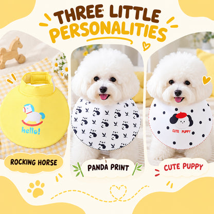 GAVPEPY Polyester Printed Pet Bib, Sizes S, M, L, XL, Yellow, White, Red, for photos, celebrations, walks and everyday pet outfits; a neckwear accessory for everyday outfits, portraits and special occasions image 2 - 02-三款图案.jpg