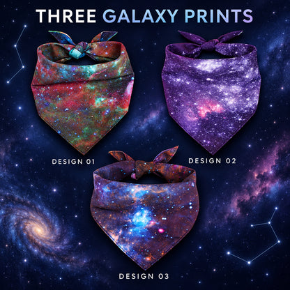 GAVPEPY Polyester Galaxy Print Pet Bandana, Size L, as pictured, for pet photos, outings and celebrations; decorative neckwear with the selected print and fit shown in the product photos; review the selected variant photo for details image 2 - 02-三款星空对照.jpg