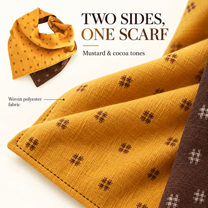 GAVPEPY Polyester Color-Block Square Pet Bandana, Sizes S, M, L, XL, Yellow, Black, for photos, celebrations, walks and everyday pet outfits; a neckwear accessory for everyday outfits, portraits and special occasions image 2 - 02-双面织纹.jpg