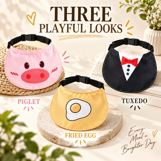 GAVPEPY Polyester Adjustable Printed Pet Bib, Sizes S, M, L, XL, XXL, 5 color or pattern options, for photos, celebrations, walks and everyday pet outfits; a neckwear accessory for everyday outfits, portraits and special occasions image 2 - 02-卡通三款.jpg