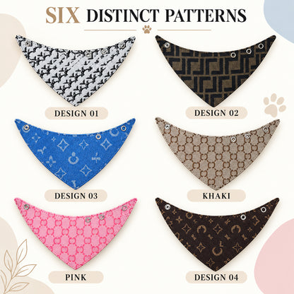 GAVPEPY Polyamide Adjustable Printed Pet Bandana, Sizes S, M, L, Khaki, Pink, for photos, celebrations, walks and everyday pet outfits; a neckwear accessory for everyday outfits, portraits and special occasions image 2 - 02-六款花纹.jpg