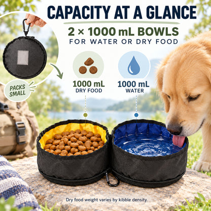 Foldable Nylon Double Pet Travel Bowl, By GAVPEPY image 4 - 03-Product-Facts.jpg