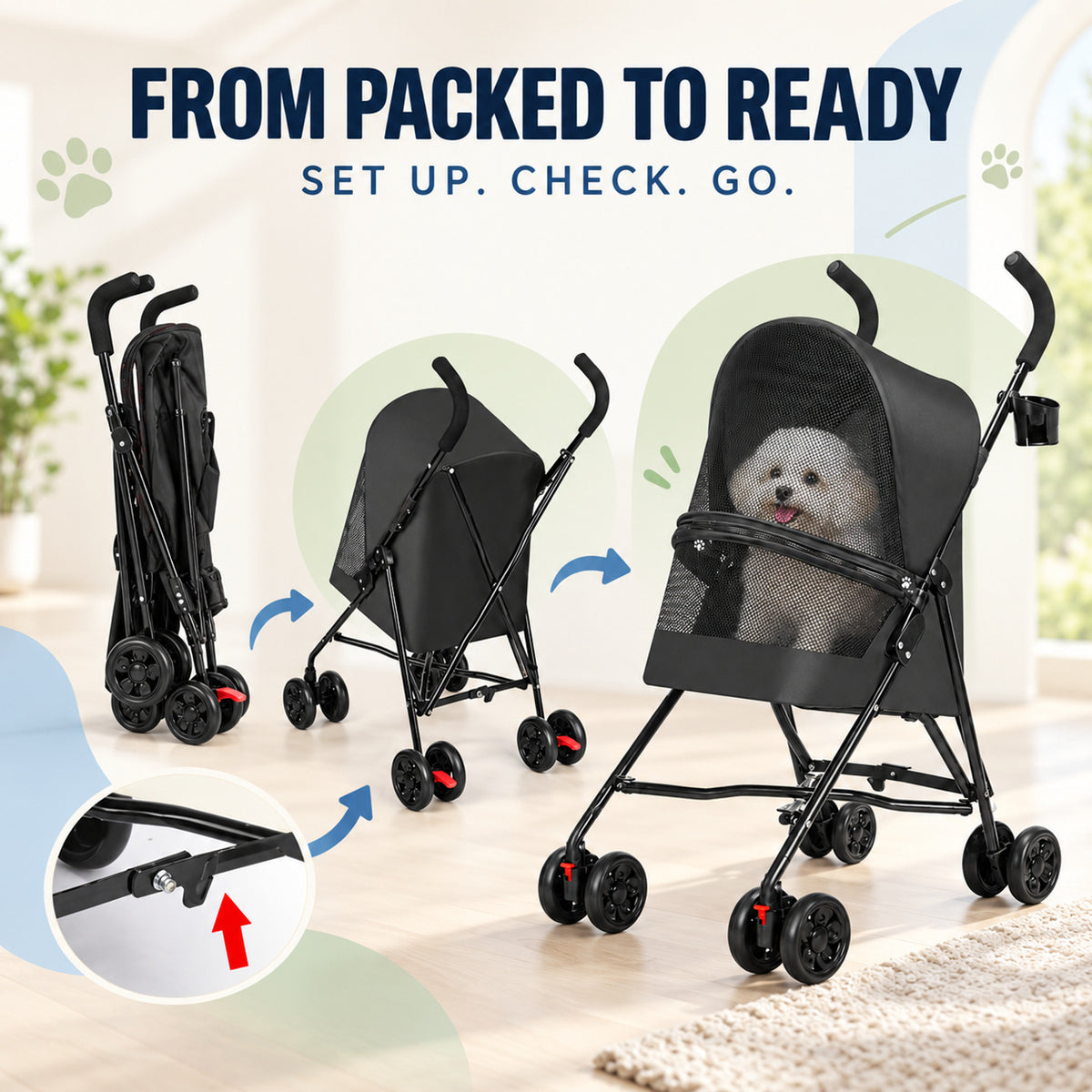 Foldable Pet Stroller, 4 Colors, By GAVPEPY image 4 - 03-Product-Facts.jpg