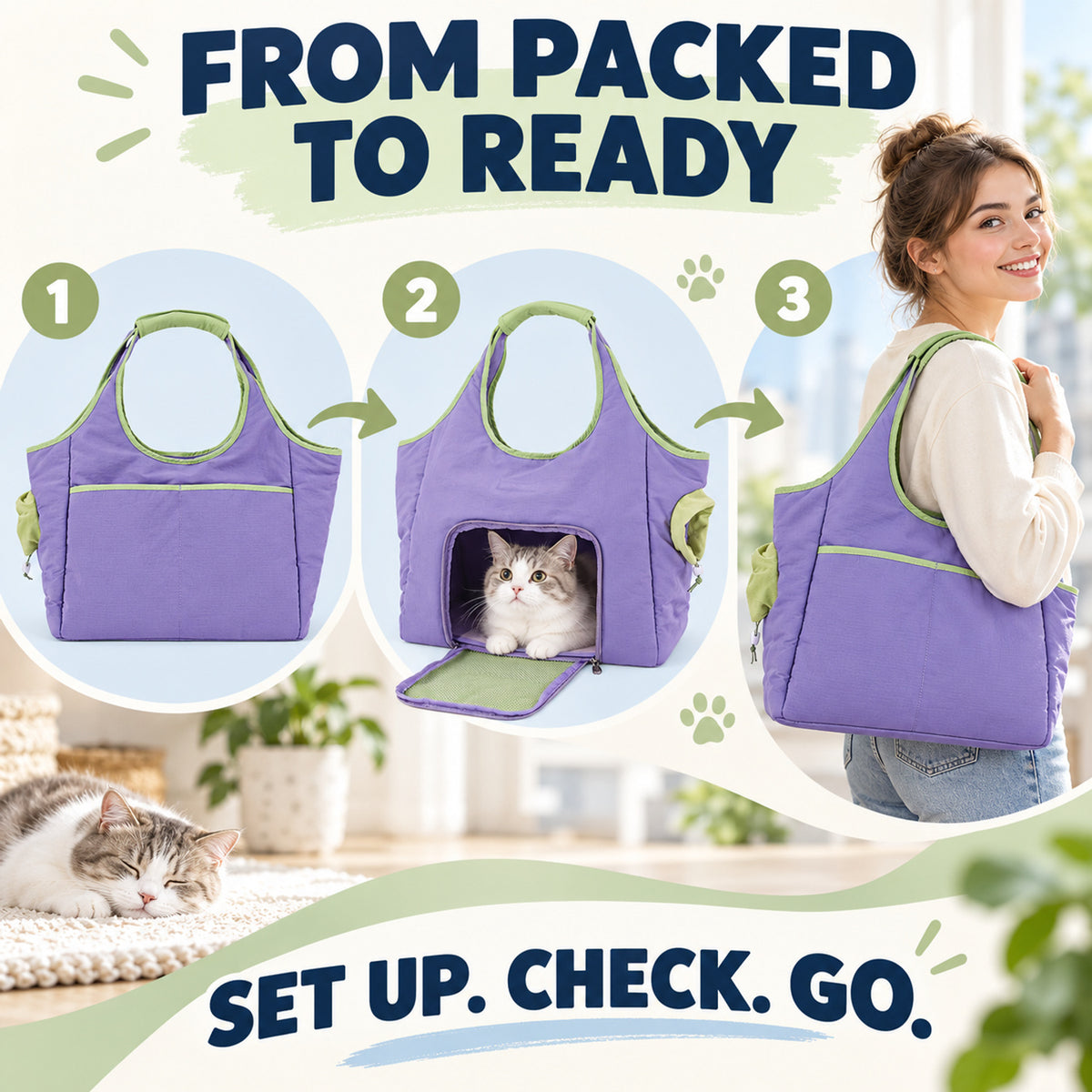 Purple Nylon Pet Travel Carrier, By GAVPEPY image 4 - 03-Product-Facts.jpg
