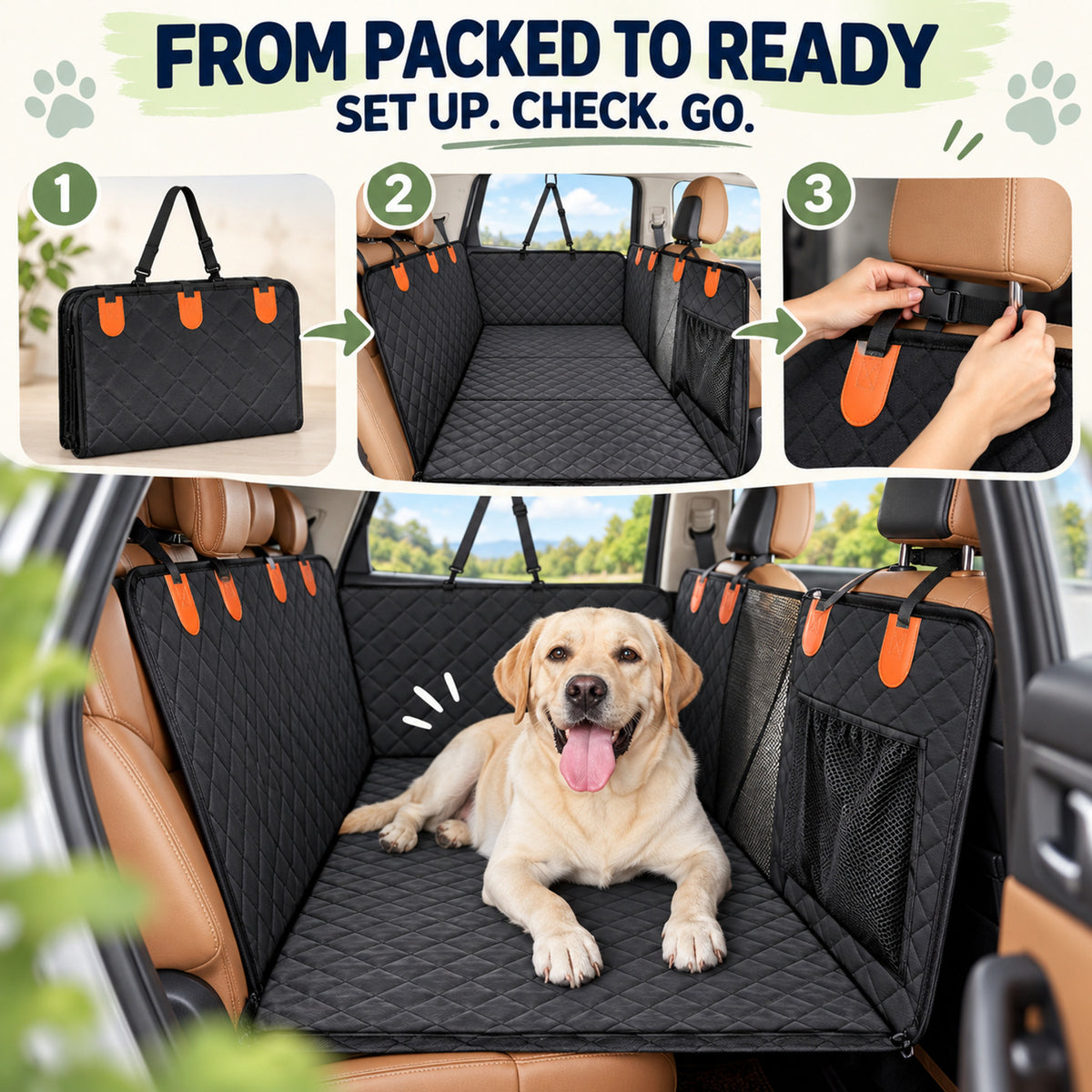 Rear Seat Pet Protector, 3 Patterns, By GAVPEPY image 4 - 03-Product-Facts.jpg