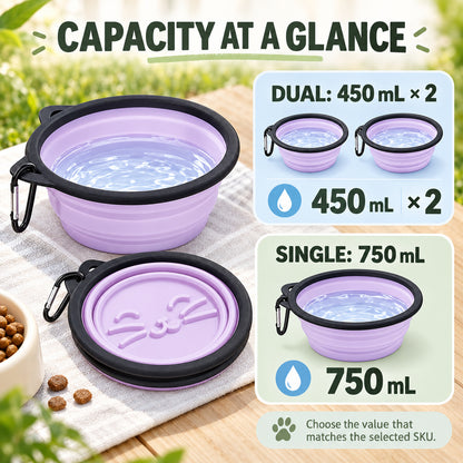 Collapsible Silicone Pet Bowl Set, 13 Styles, By GAVPEPY image 4 - 03-Product-Facts.jpg