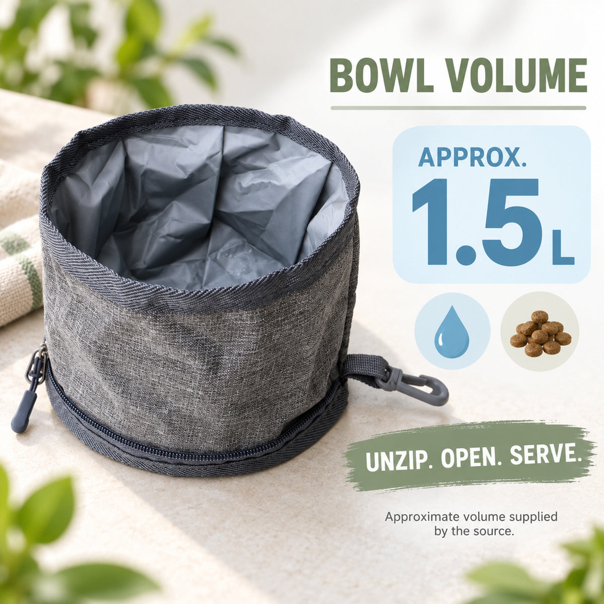 Foldable Oxford Fabric Pet Bowl, 2 Packages, By GAVPEPY image 4 - 03-Product-Facts.jpg