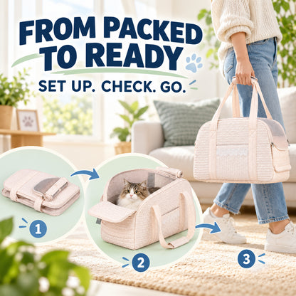 Soft-Sided Pet Travel Carrier, 2 Colors, By GAVPEPY image 4 - 03-Product-Facts.jpg