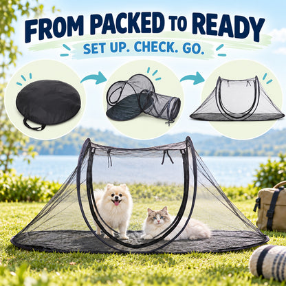 Foldable Oval Pet Travel Tent, 2 Sizes, By GAVPEPY image 4 - 03-Product-Facts.jpg