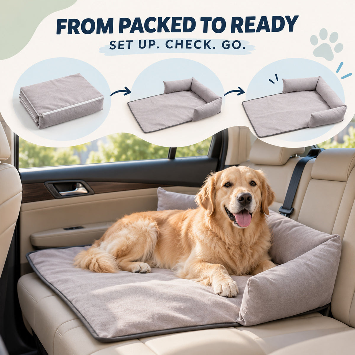 Pet Car Seat and Travel Bed, 3 Colors & 2 Sizes, By GAVPEPY image 4 - 03-Product-Facts.jpg