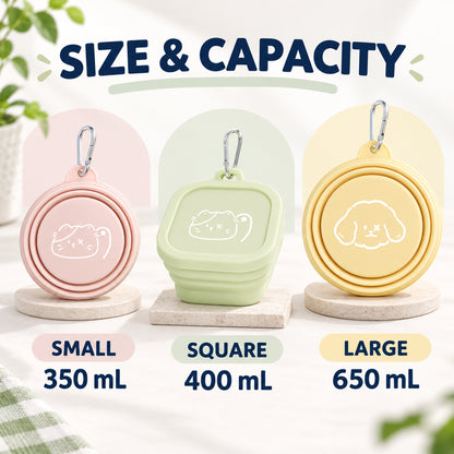 Collapsible Silicone Pet Travel Bowls, 33 Styles, By GAVPEPY image 4 - 03-Product-Facts.jpg