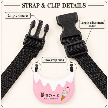 GAVPEPY Polyester Ice-Cream Print Pet Bib, Sizes S, M, L, XL, XXL, Pink, Green, Purple, for photos, celebrations, walks and everyday pet outfits; a neckwear accessory for everyday outfits, portraits and special occasions image 3 - 03-扣带结构.jpg