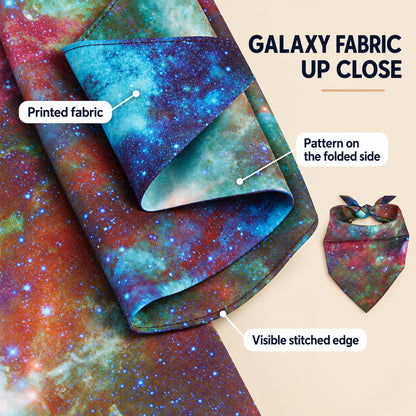 GAVPEPY Polyester Galaxy Print Pet Bandana, Size L, as pictured, for pet photos, outings and celebrations; decorative neckwear with the selected print and fit shown in the product photos; review the selected variant photo for details image 3 - 03-折叠布面缝线.jpg