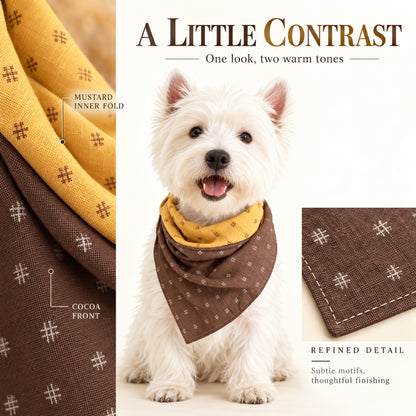 GAVPEPY Polyester Color-Block Triangle Pet Bandana, Sizes S, M, L, XL, Yellow, Brown, for photos, celebrations, walks and everyday pet outfits; a neckwear accessory for everyday outfits, portraits and special occasions image 3 - 03-混色佩戴.jpg