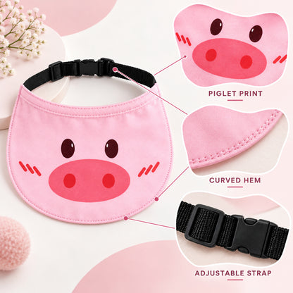 GAVPEPY Polyester Adjustable Printed Pet Bib, Sizes S, M, L, XL, XXL, 5 color or pattern options, for photos, celebrations, walks and everyday pet outfits; a neckwear accessory for everyday outfits, portraits and special occasions image 3 - 03-小猪细节.jpg