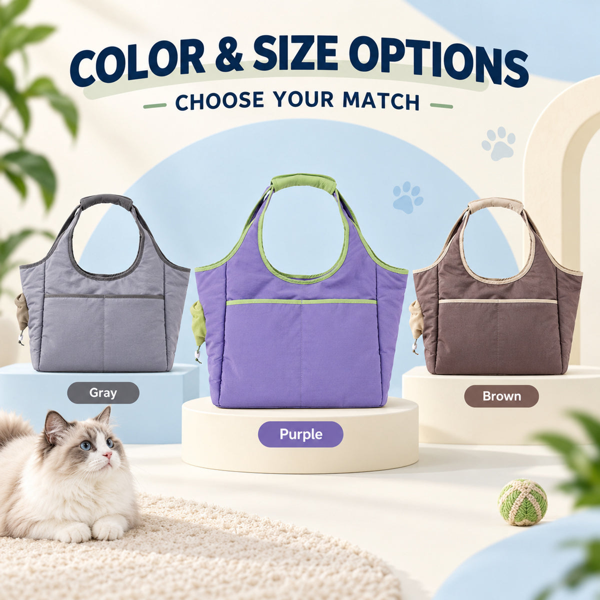 Purple Nylon Pet Travel Carrier, By GAVPEPY image 5 - 04-Options.jpg