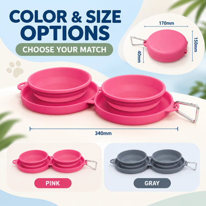 Foldable TPE Double Pet Travel Bowl, 2 Colors, By GAVPEPY image 5 - 04-Options.jpg