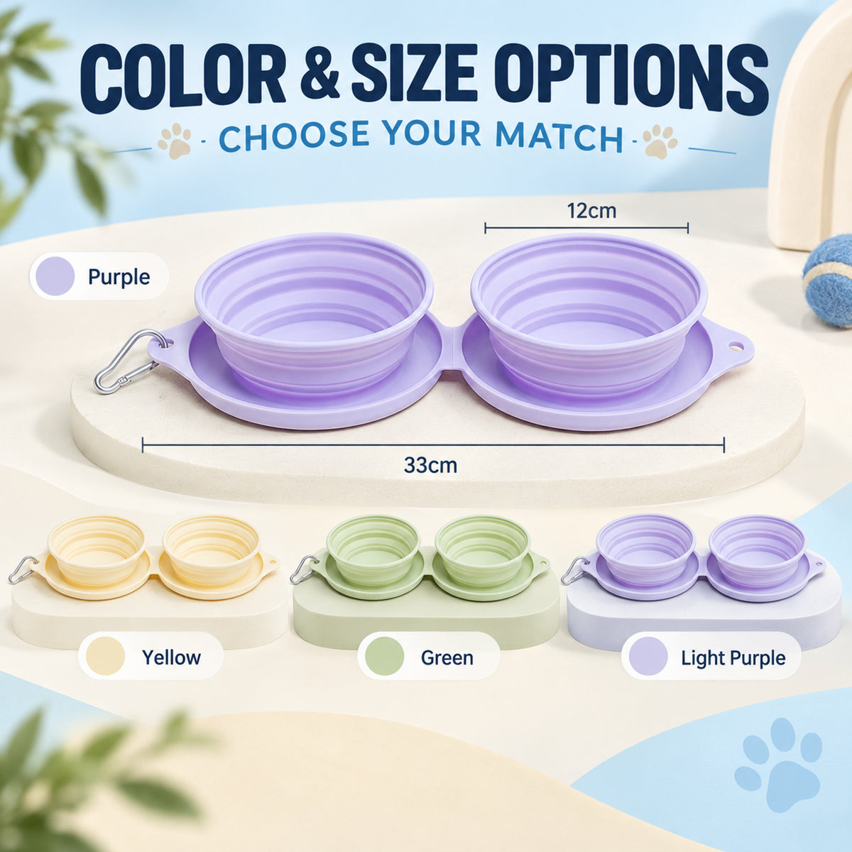 Collapsible Silicone Pet Travel Bowls, 33 Styles, By GAVPEPY image 5 - 04-Options.jpg