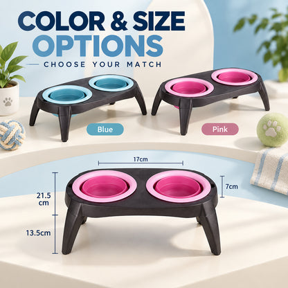Foldable TPR Double Pet Bowl Table, 2 Colors, By GAVPEPY image 5 - 04-Options.jpg