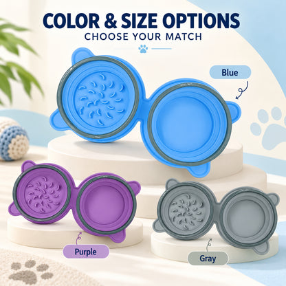Collapsible Slow-Feeder Pet Travel Bowl, 3 Colors, By GAVPEPY image 5 - 04-Options.jpg
