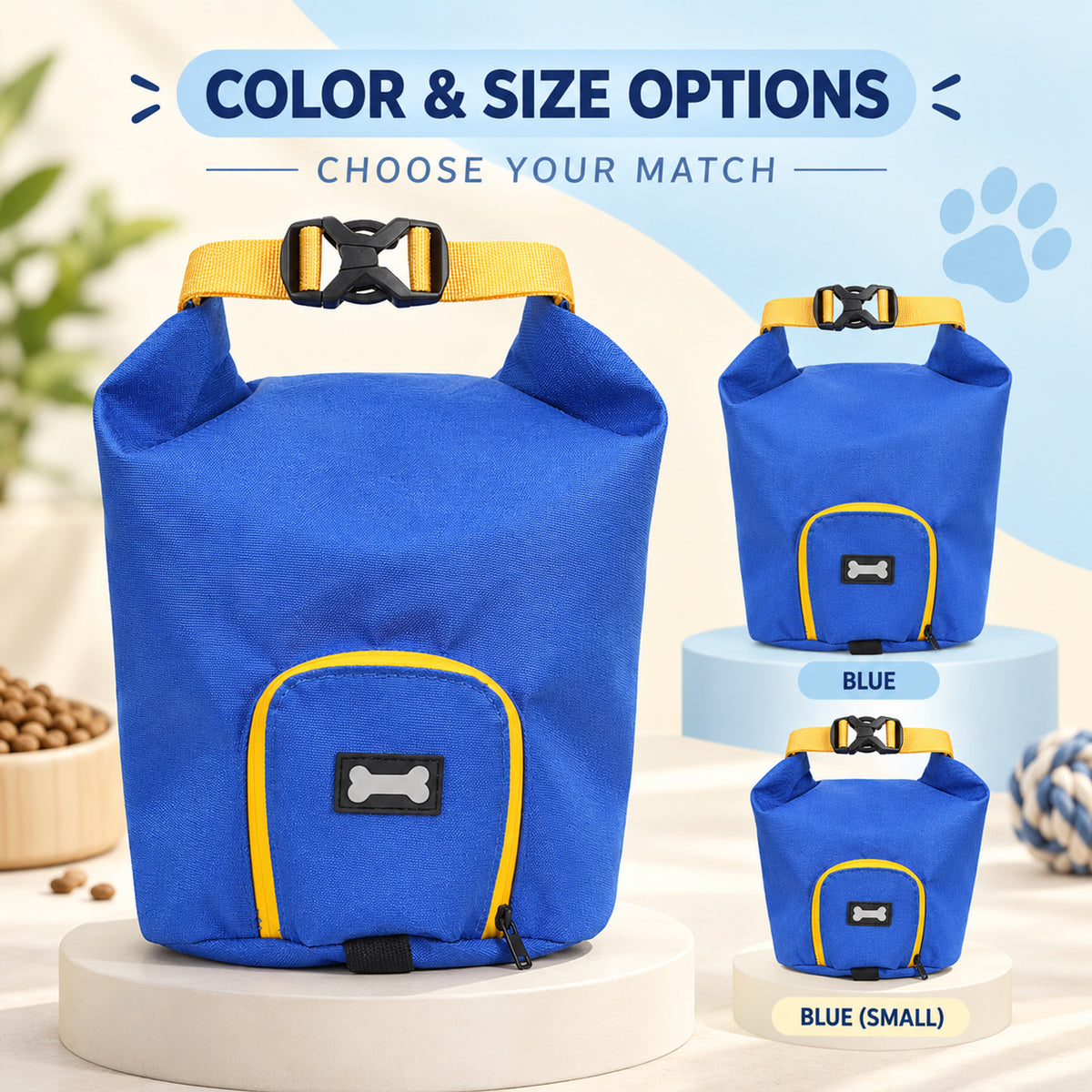 Water-Resistant Foldable Pet Food Travel Bag, By GAVPEPY image 5 - 04-Options.jpg