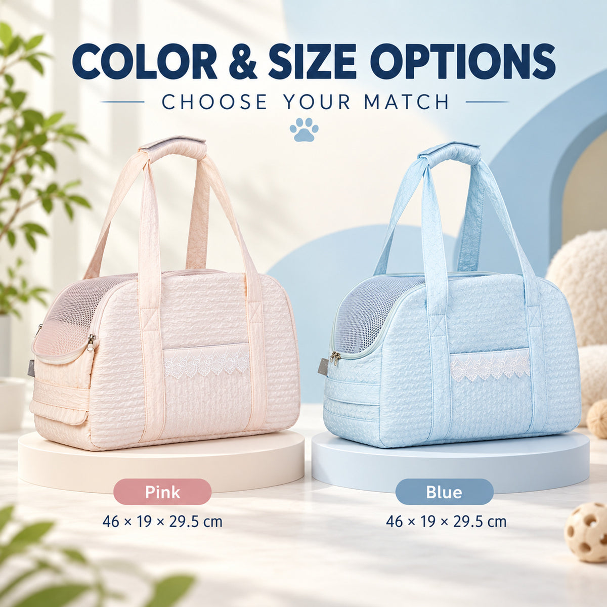 Soft-Sided Pet Travel Carrier, 2 Colors, By GAVPEPY image 5 - 04-Options.jpg